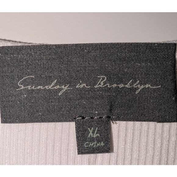 Sunday in Brooklyn Firtha Ruffle Top XL White Sleeveless Ribbed Cotton NWT! - Picture 4 of 6